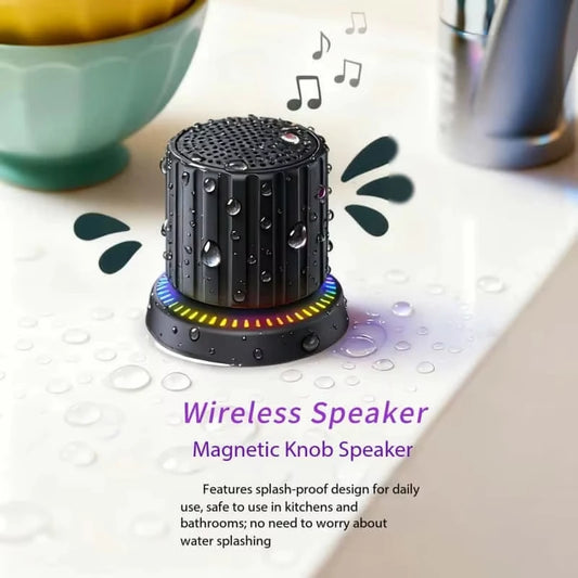 Waterproof Bluetooth Speaker with Colorful LED Lights Strong Magnetic Cup Portable Mini Bluetooth Speaker