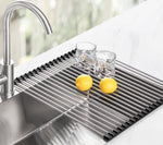 Rejilla de secado plegable de acero inoxidable para fregadero