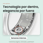 Detalle de los sensores internos del anillo inteligente cerámico