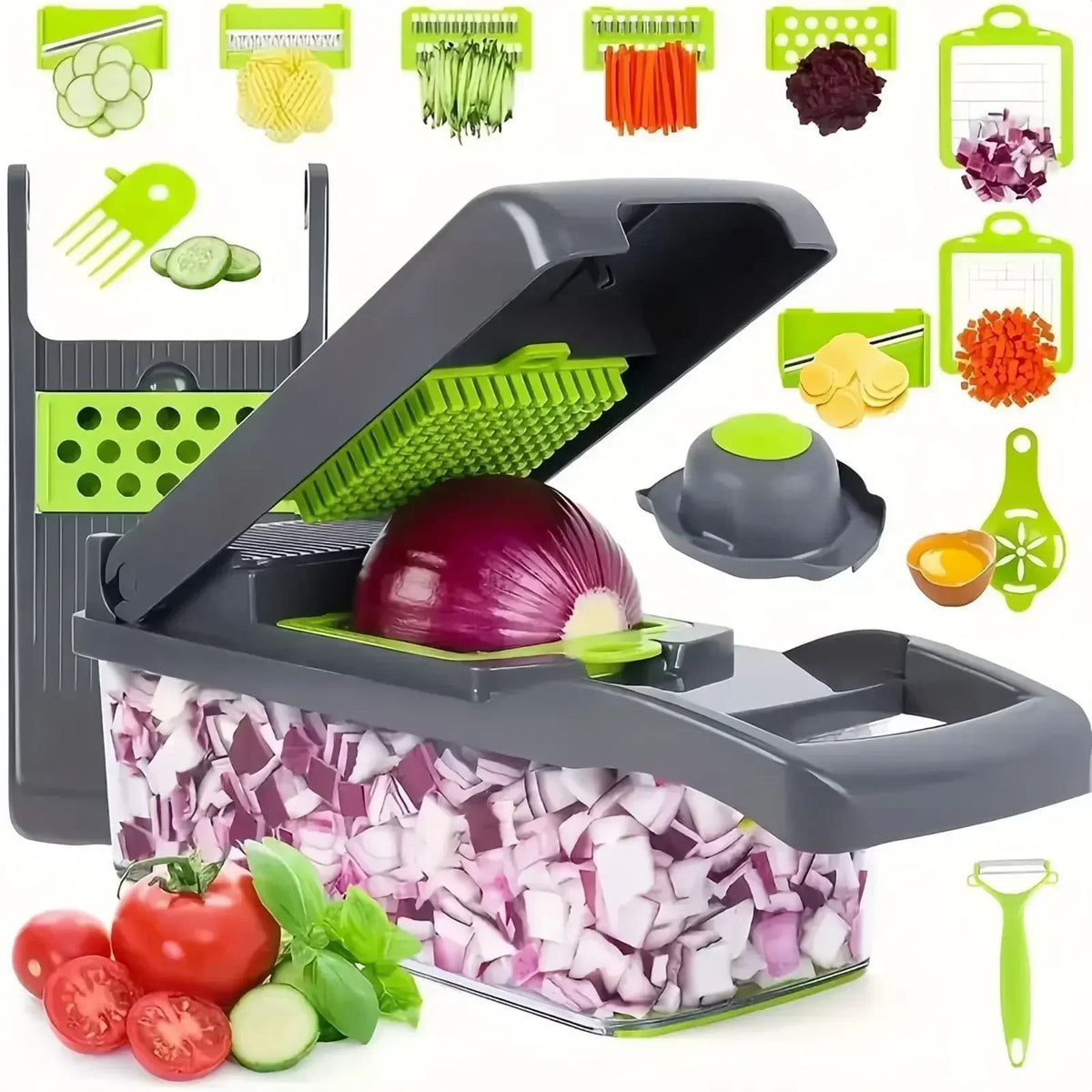 Cortador y rebanador de vegetales multiusos 16 en 1